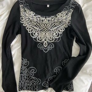 y2k fitted black long sleeve